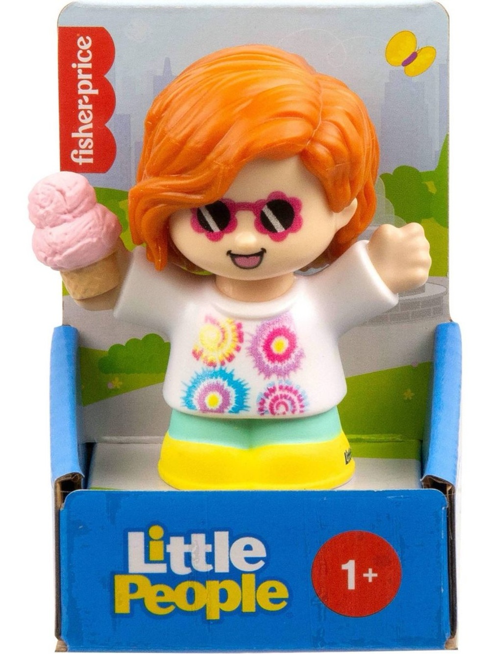 New Fisher-Price Little People Red Haired Girl Figure with Strawberry Ice Cream